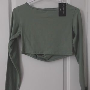 Lazuli Label Sage Crop Top